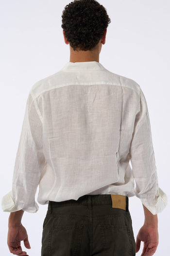 Saint Barth Camicia in Lino Bianco Uomo - 4