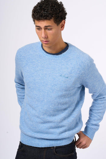 Saint Barth Maglia Alpaca Blu Chiaro Uomo - 5