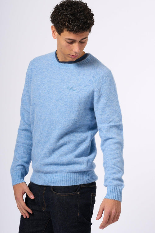 Saint Barth Maglia Alpaca Blu Chiaro Uomo