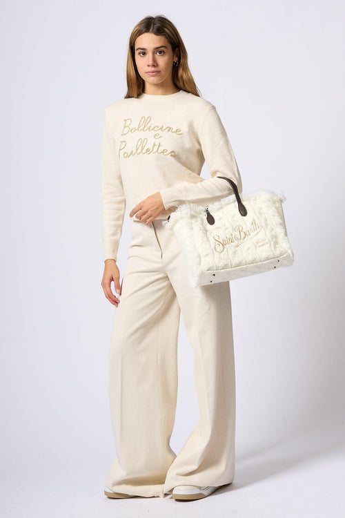 Saint Barth Maglione Bollicine Bianco Donna - 2