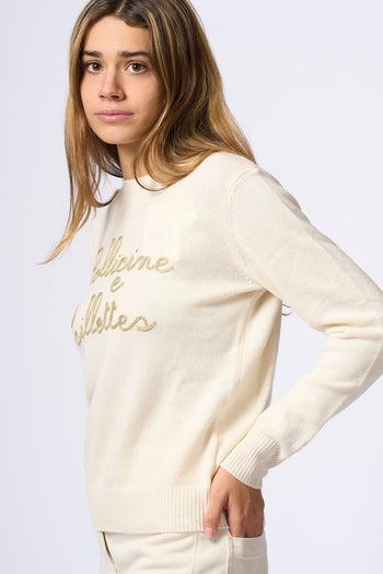 Saint Barth Maglione Bollicine Bianco Donna - 4