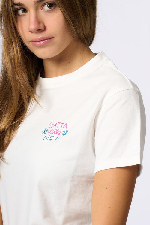 Saint Barth T-shirt Gatta Bianco Donna