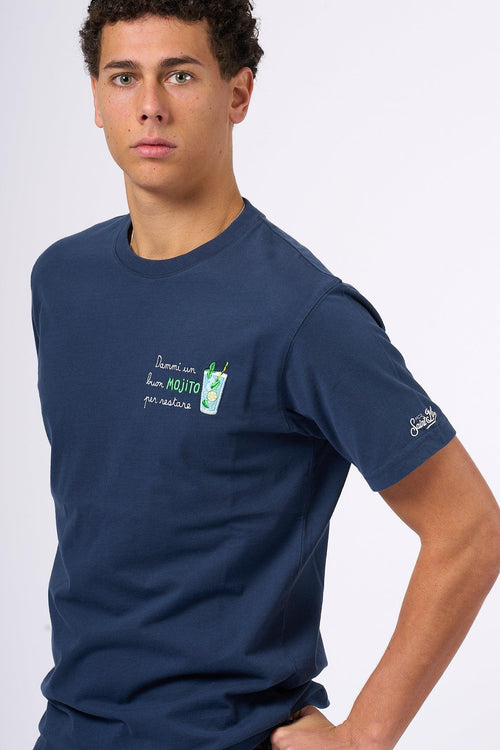 Saint Barth T-shirt Mojito Blu Uomo