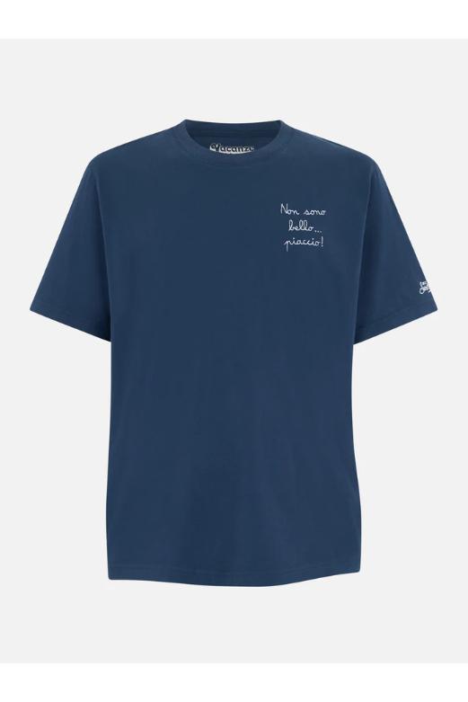 Dunhill T-shirt Girocollo Con Effetto Jacquard | Blu | IT Dunhill T-shirt Girocollo Con Effetto Jacquard | Blu | IT