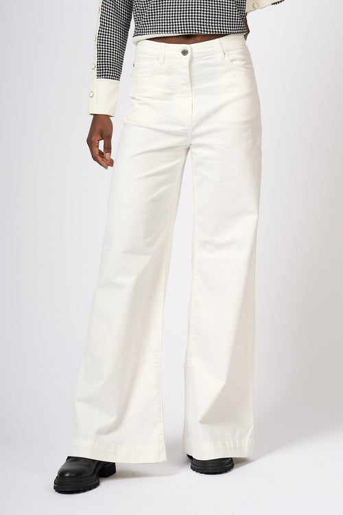 Pantalone Wendy Wide Leg Bianco Donna