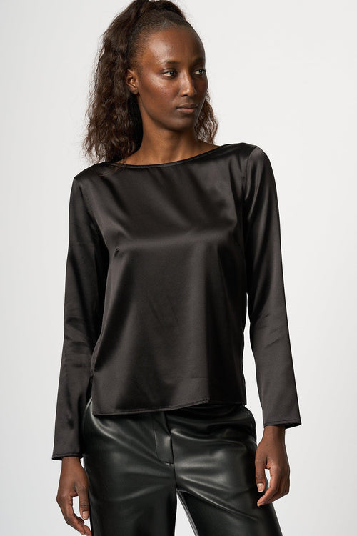 Blusa Seta Nero Donna