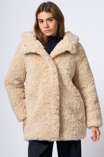 Cappotto Corto Ecomontone Panna Donna - 5