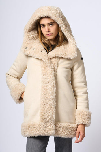 Cappotto Corto Ecomontone Panna Donna - 3