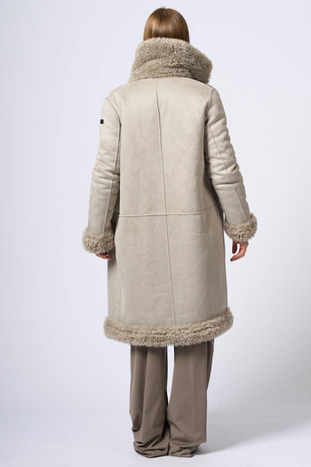 Cappotto Lungo Eco Montone Grigio Donna - 13