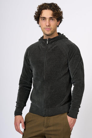 Full Zip Cappuccio Verde Uomo - 4