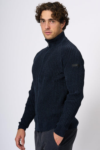 Maglia Full Zip Blu Uomo - 3