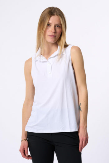 Polo Senza Maniche Bianco Donna - 4