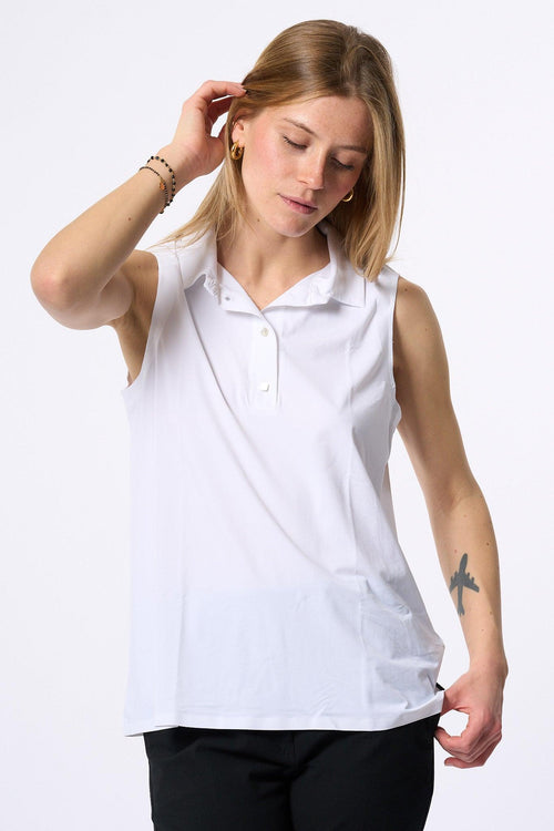 Polo Senza Maniche Bianco Donna