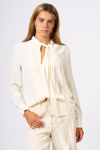 Camicia Crepe Avorio Donna - 3