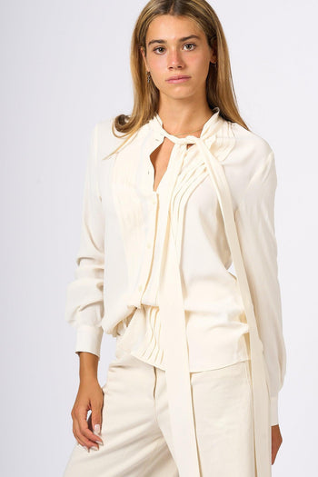 Camicia Crepe Avorio Donna - 4