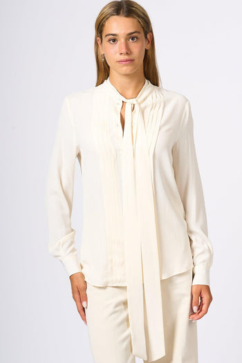 Camicia Crepe Avorio Donna - 7