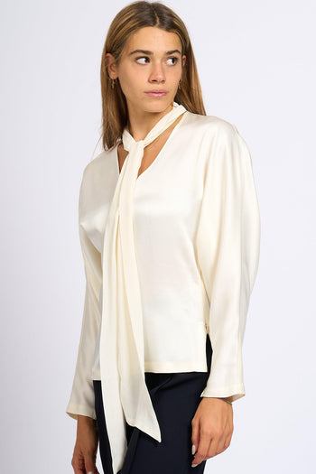 Camicia Satin Panna Donna - 3