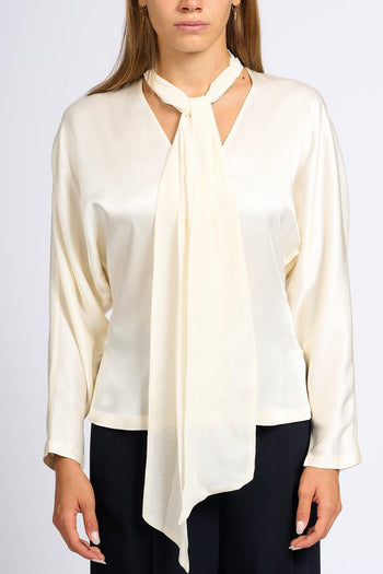 Camicia Satin Panna Donna - 6