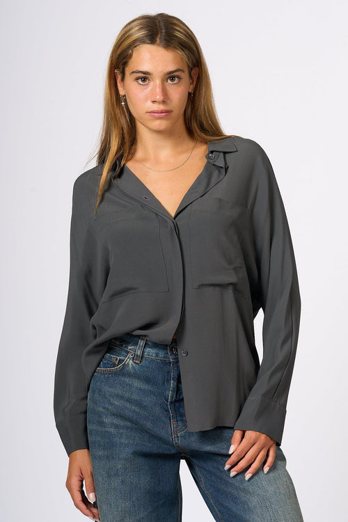 Camicia Tasche Antracite Donna