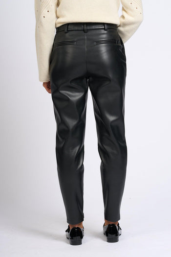 Pantaloni Ecopelle Nero Donna - 5