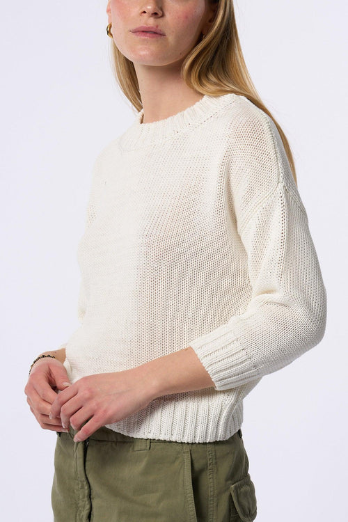 Maglia Girocollo Manica Bianco Donna