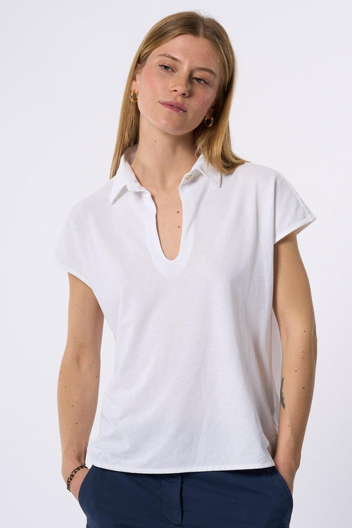 Polo In Ice Cotton Bianco Donna