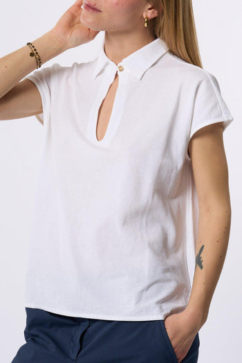 Polo In Ice Cotton Bianco Donna - 4