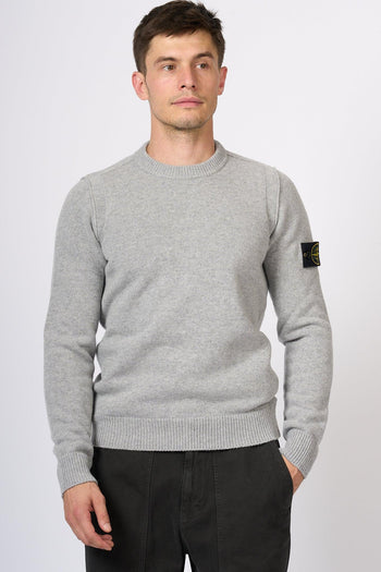 Maglia Giro Lambswool Grigio Uomo - 3