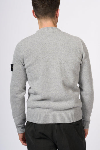 Maglia Giro Lambswool Grigio Uomo - 4