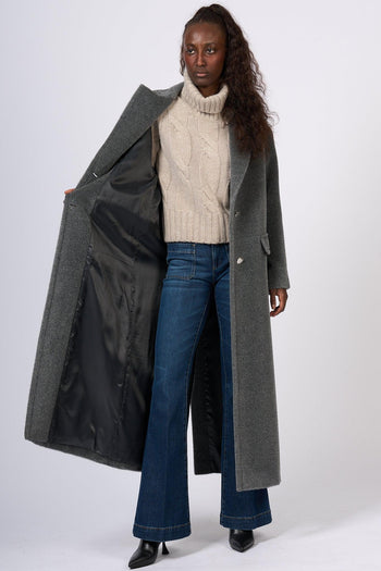 Cappotto Lungo Grigio Donna - 5