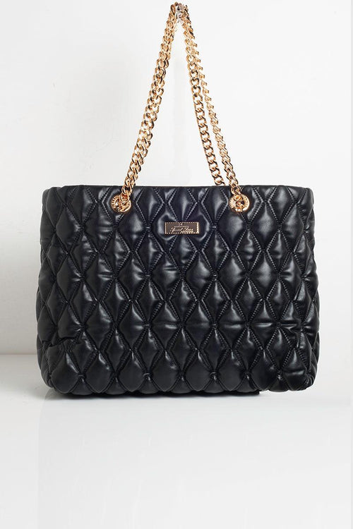 Shopper embossed con manici in catena