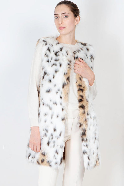 Gilet in pelliccia ecologica animalier