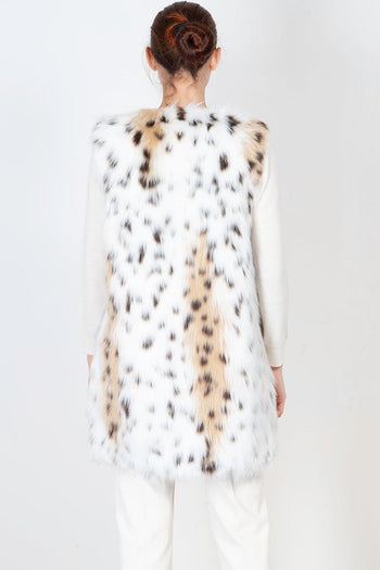 Gilet in pelliccia ecologica animalier - 4