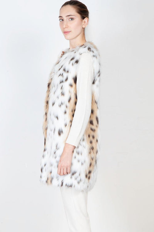 Gilet in pelliccia ecologica animalier - 2