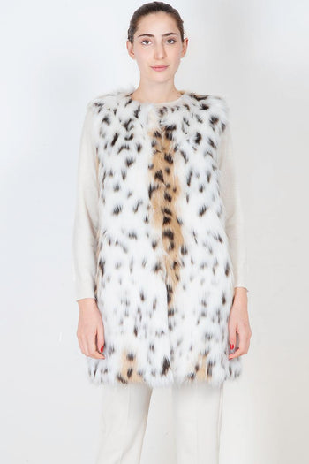 Gilet in pelliccia ecologica animalier - 5