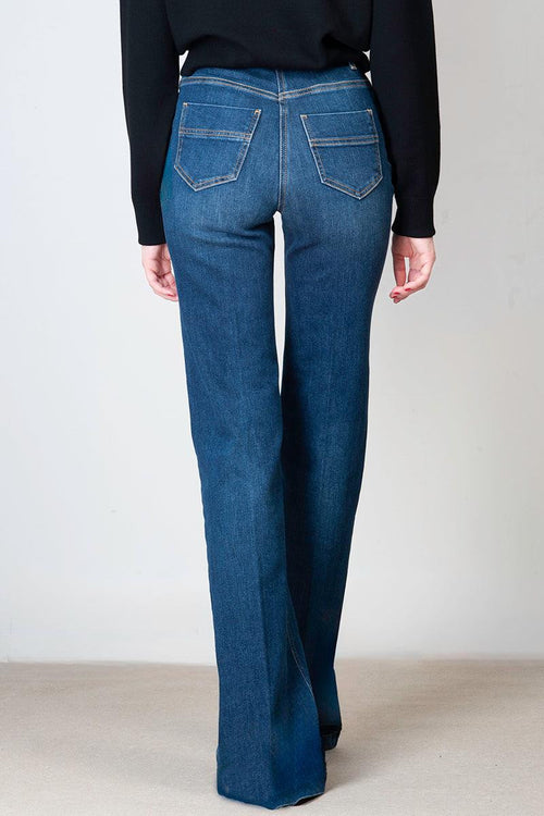 Jeans stretch con bottoniera laterale - 2