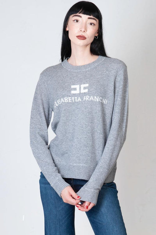 Pullover in misto cashmere con logo - 2