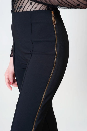 Pantalone in crêpe stretch con zip - 7