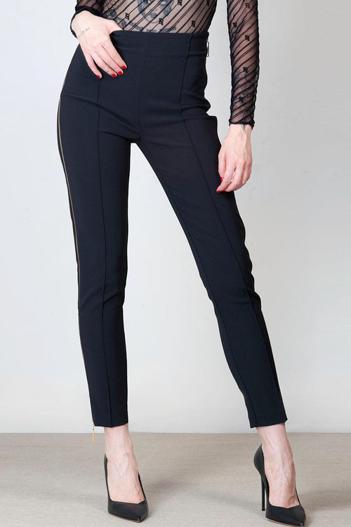 Pantalone in crêpe stretch con zip