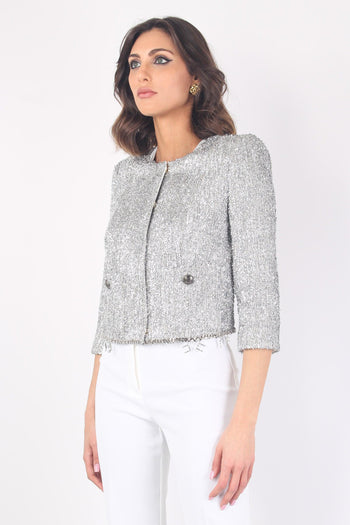 Giacca Lurex Perlina Argento - 5
