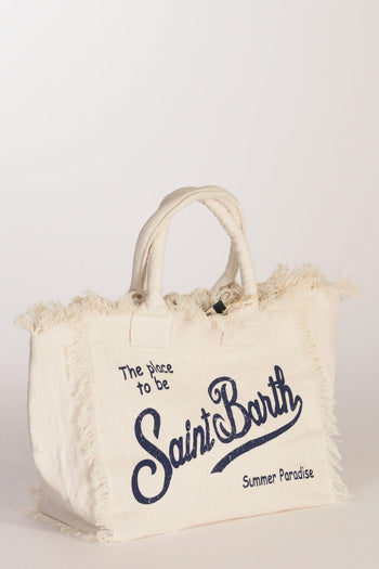 Saint Barth Borsa Stampata Bianco/blu Donna - 5
