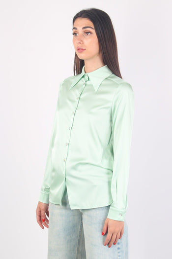 Camicia Effetto Raso Verde Acqua - 7