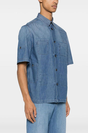 Camicia Blu Unisex denim a maniche corte - 2