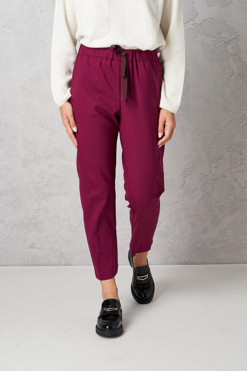 Pantalone jogger fresco di lana<BR/>