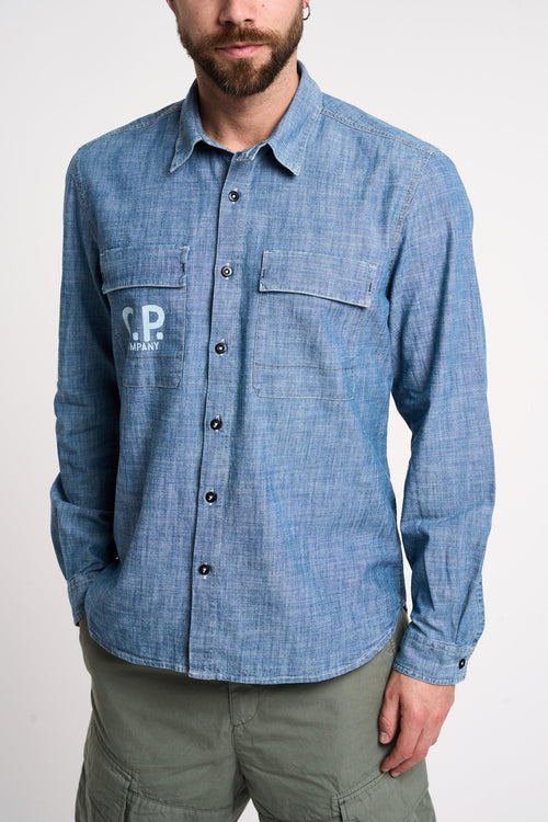 Camicia con logo in Chambray - 2