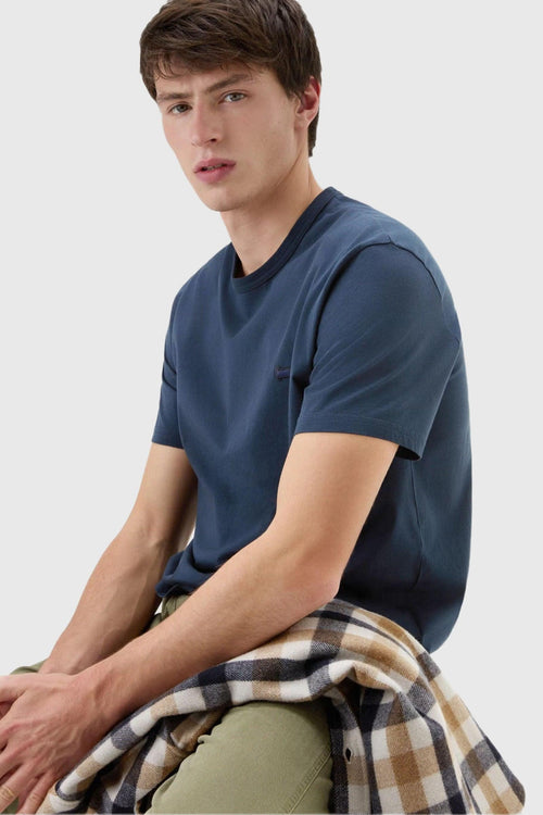 T-shirt Sheep In Puro Cotone Blu Uomo