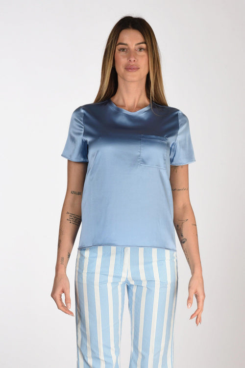 Tshirt Seta Azzurro Donna - 2