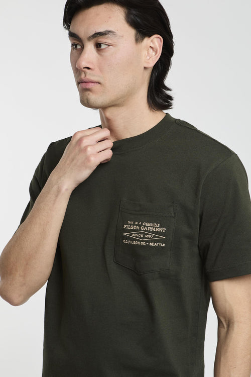 T-shirt con taschino ricamato - 1
