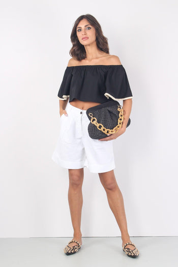 Short Misto Lino Pences Bianco - 7