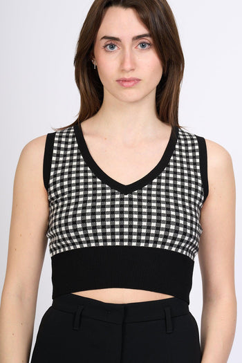 Top Veleno Cropped Bianco/Nero Donna - 3